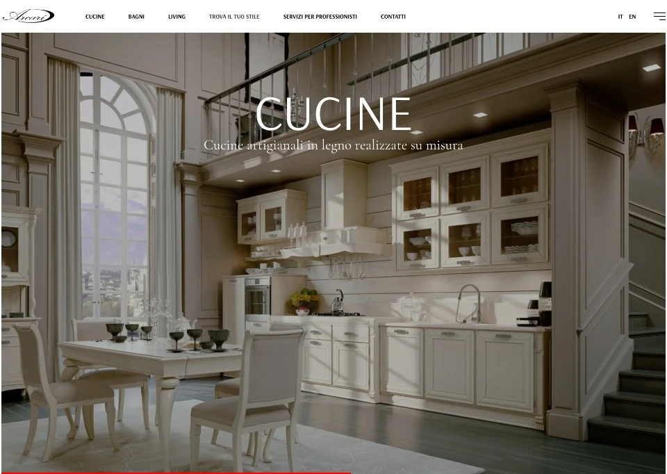 Hero cucine su misura del sito Arcari Arredamenti