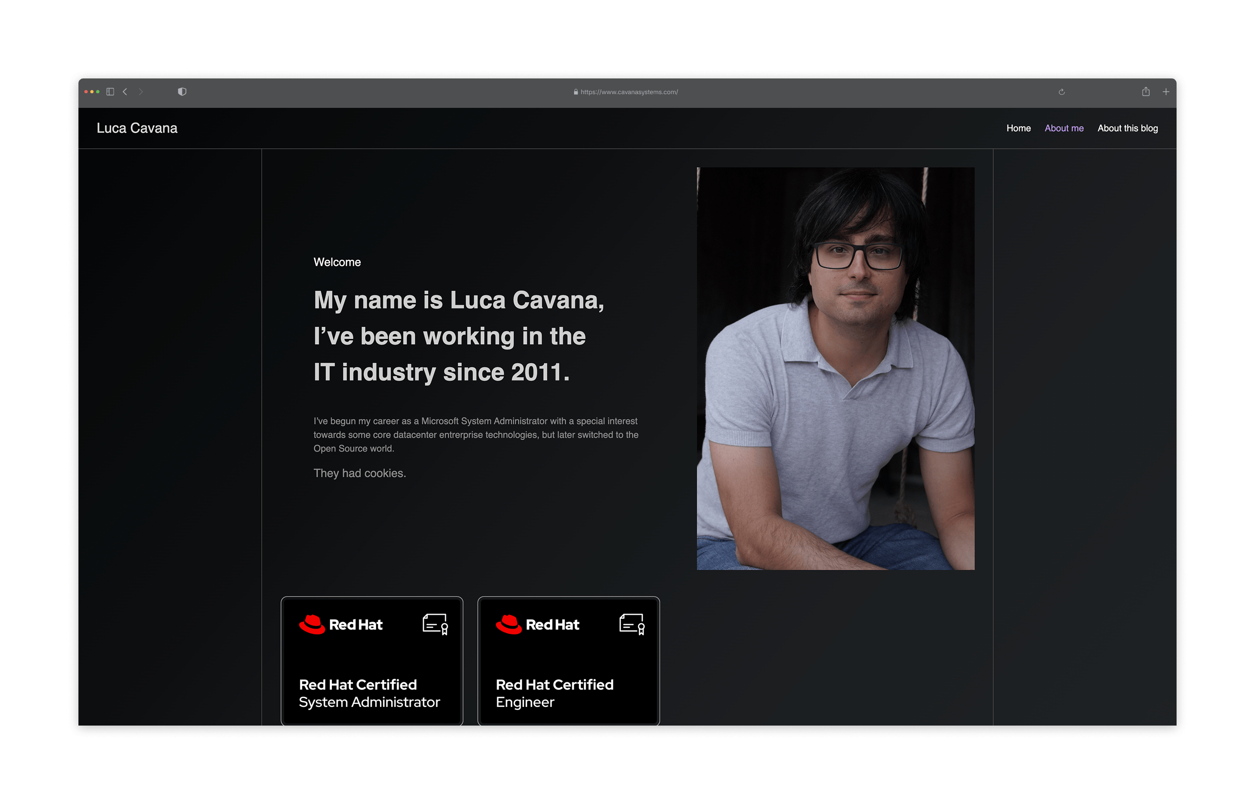 Schermata desktop CavanaSystems: sezioni aggiuntive del blog